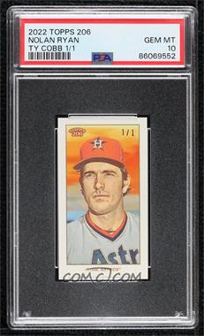 2022 Topps 206 Series 1 - [Base] - Ty Cobb Back #W1-34 - Nolan Ryan /1 [PSA 10 GEM MT]