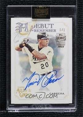 2022 Topps Archives Signature Series - Active Player Edition Buybacks #20TAG-DTR2 - Miguel Cabrera (2020 Topps Allen & Ginter) /1 [Buyback]