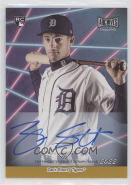2022 Topps Archives Snapshots - Picture Day - Gold Border Autographs #PD-9 - Zack Short /10