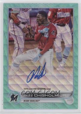 2022 Topps Chrome - Chrome Veteran Autographs - Aqua Wave Refractor #CVA-JCJ - Jazz Chisholm Jr. /199