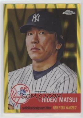 2022 Topps Chrome Platinum Anniversary - [Base] - Yellow RayWave Refractor #83 - Hideki Matsui /250