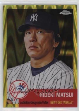 2022 Topps Chrome Platinum Anniversary - [Base] - Yellow RayWave Refractor #83 - Hideki Matsui /250