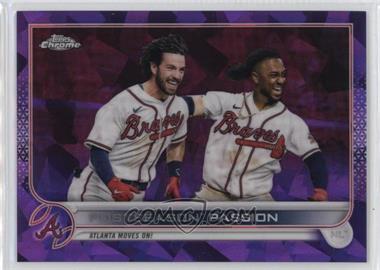 2022 Topps Chrome Sapphire Edition - [Base] - Purple #342 - Checklist - Postseason Passion (Atlanta Moves On!) /10