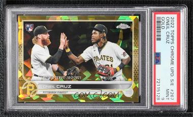 2022 Topps Chrome Update Series Sapphire Edition - [Base] - Gold #US267 - Rookie Debut - Oneil Cruz /50 [PSA 9 MINT]