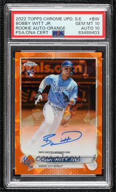 2022 Topps Chrome Update Series Sapphire Edition - Rookie Autographs - Orange #RA-BW - Bobby Witt Jr. /25 [PSA 10 GEM MT]