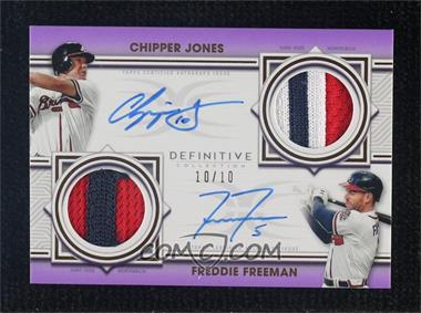 2022 Topps Definitive Collection - Dual Autographed Relic Collection - Purple #DAR-JF - Chipper Jones, Freddie Freeman /10