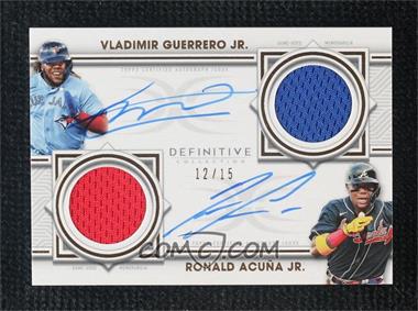 2022 Topps Definitive Collection - Dual Autographed Relic Collection #DAR-GAJ - Vladimir Guerrero Jr., Ronald Acuña Jr. /15