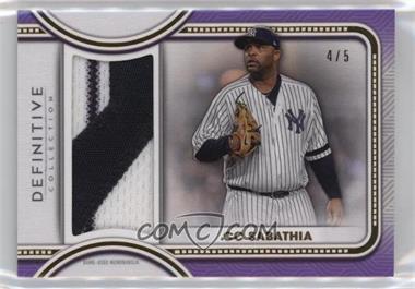 2022 Topps Definitive Collection - Jumbo Relic Collection - Purple #DJR-CCS - CC Sabathia /5