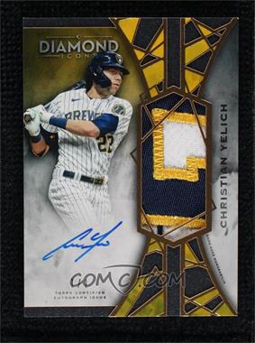 2022 Topps Diamond Icons - Autographed Jumbo Patches - Gold #AJP-CY - Christian Yelich /1