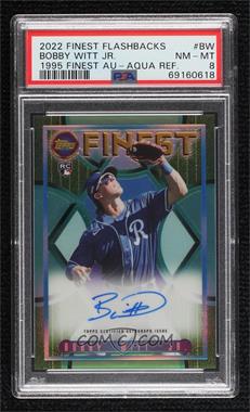 2022 Topps Finest Flashbacks - 1995 Finest Autographs - Aqua Refractor #95FA-BW - Bobby Witt Jr. /20 [PSA 8 NM‑MT]