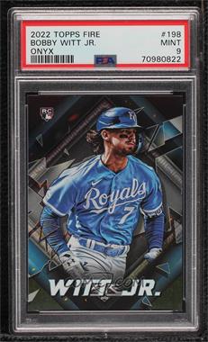 2022 Topps Fire - [Base] - Onyx SSP #198 - Bobby Witt Jr. [PSA 9 MINT]