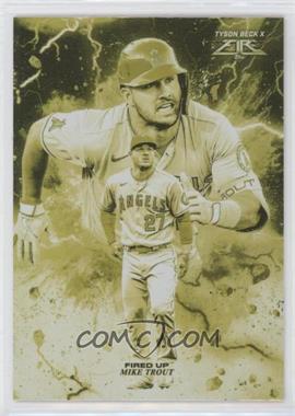 2022 Topps Fire - Fired Up - Gold Minted #FIU-1 - Mike Trout