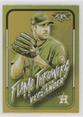 2022 Topps Fire - Flame Throwers - Gold Minted #FT-6 - Justin Verlander