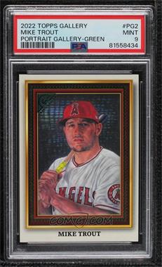 2022 Topps Gallery - Portrait Gallery - Green #PG-2 - Mike Trout /250 [PSA 9 MINT]
