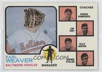 Earl Weaver, George Bamberger, Jim Frey, Billy Hunter, George Staller (orange b…