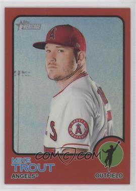 2022 Topps Heritage - [Base] - Chrome Red Border Refractor #100 - Mike Trout /573
