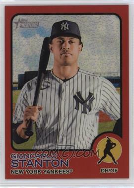 2022 Topps Heritage - [Base] - Chrome Red Border Refractor #225 - Giancarlo Stanton /573