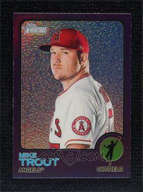 2022 Topps Heritage - [Base] - Hot Box Chrome Purple Refractor #100 - Mike Trout