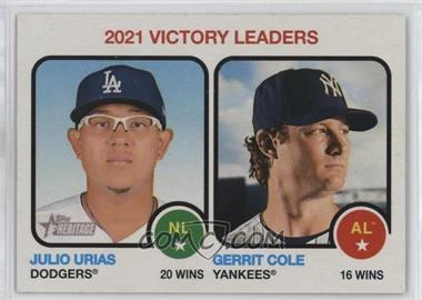 2022 Topps Heritage - [Base] #65 - Julio Urias, Gerrit Cole