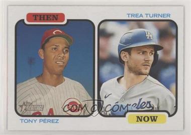 2022 Topps Heritage - Then and Now #TAN-PT - Tony Pérez, Trea Turner