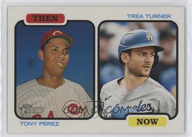 2022 Topps Heritage - Then and Now #TAN-PT - Tony Pérez, Trea Turner