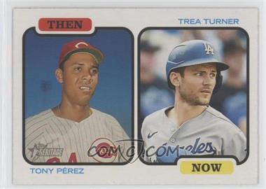 2022 Topps Heritage - Then and Now #TAN-PT - Tony Pérez, Trea Turner