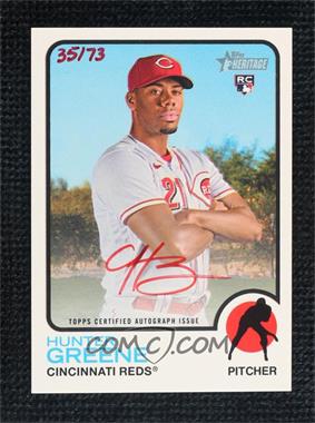 2022 Topps Heritage High Number - Real One Autographs - Special Edition Red Ink #ROA-HGR - Hunter Greene /73