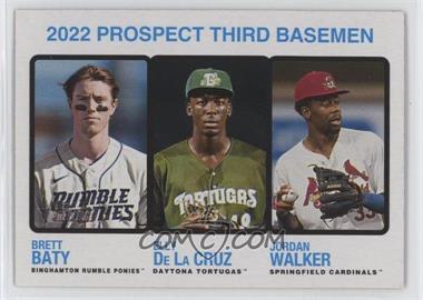 2022 Topps Heritage Minor League Edition - [Base] #184 - Prospect Stars - Elly De La Cruz, Brett Baty, Jordan Walker