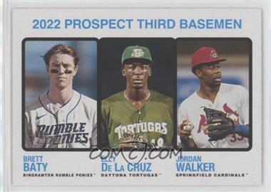 2022 Topps Heritage Minor League Edition - [Base] #184 - Prospect Stars - Elly De La Cruz, Brett Baty, Jordan Walker