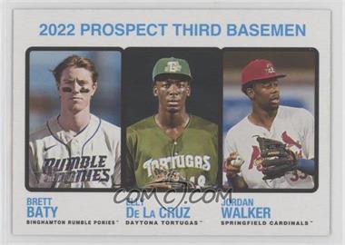 2022 Topps Heritage Minor League Edition - [Base] #184 - Prospect Stars - Elly De La Cruz, Brett Baty, Jordan Walker