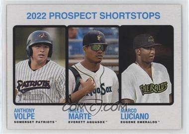 2022 Topps Heritage Minor League Edition - [Base] #185 - Prospect Stars - Marco Luciano, Anthony Volpe, Noelvi Marte