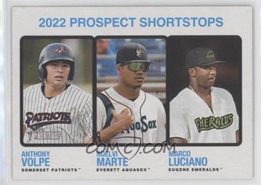 2022 Topps Heritage Minor League Edition - [Base] #185 - Prospect Stars - Marco Luciano, Anthony Volpe, Noelvi Marte