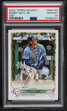 2022 Topps Holiday - Mega Box [Base] #HW150.3 - Rare - Variation - Bobby Witt Jr. (Christmas Lights Necklace) [PSA 10 GEM MT]