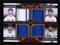 Dominic Smith, Francisco Lindor, Pete Alonso, Jacob deGrom #/75