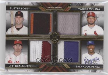 2022 Topps Museum Collection - Four-Player Primary Pieces Quad Relics - Gold #FPR-PMRP - Buster Posey, J.T. Realmuto, Yadier Molina, Salvador Perez /25
