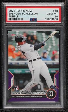 2022 Topps Now - [Base] - Purple #48 - Spencer Torkelson /25 [PSA 10 GEM MT]