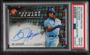 2022 Topps Pristine - Popular Demand Autographs - Gold Refractor #PDA-BJ - Bo Jackson /50 [PSA 10 GEM MT]