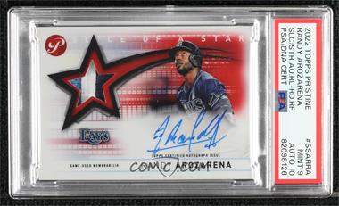 2022 Topps Pristine - Slice of the Star Autograph Relics - Red Refractor #SSAR-RA - Randy Arozarena /5 [PSA 9 MINT]