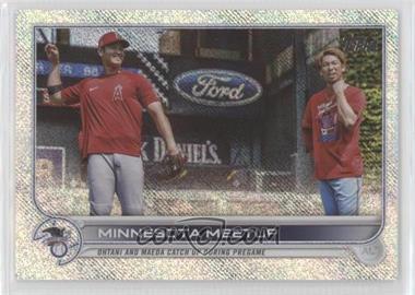 2022 Topps Series 1 - [Base] - Retail Foilboard #122 - Checklist - Minnesota Meetup (Ohtani and Maeda Catch Up During Pregame) /875