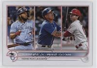 League Leaders - Vladimir Guerrero Jr., Salvador Perez, Shohei Ohtani #/99