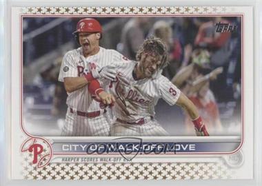 2022 Topps Series 1 - [Base] - Walmart Gold Star #321 - Checklist - City of Walk-Off Love (Harper Scores Walk-Off Run)