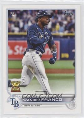 2022 Topps Series 1 - [Base] #215.1 - Wander Franco (Pounding Chest, Blue Jersey) - Courtesy of COMC.com