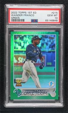 2022 Topps Series 1 1st Edition - [Base] - Green #215 - Wander Franco /150 [PSA 10 GEM MT]