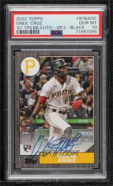 2022 Topps Series 2 - 1987 Topps Baseball Autographs - Black #87BA-OC - Oneil Cruz /199 [PSA 10 GEM MT]