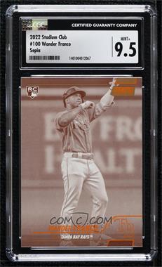 2022 Topps Stadium Club - [Base] - Sepia #100 - Wander Franco [CGC 9.5 Mint+]