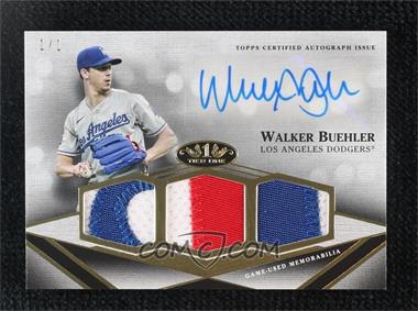 2022 Topps Tier One - Tier One Autograph Relics - Triple Patch #T1AR-WB - Walker Buehler /1