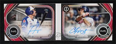 2022 Topps Tribute - Tribute Tandems Book Card Autographs #TTBC-FJ - Freddie Freeman, Chipper Jones /25 [EX to NM]