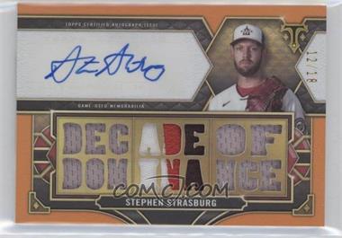 2022 Topps Triple Threads - Triple Threads Autograph Relics - Amber #TTAR-SST3 - Stephen Strasburg /18