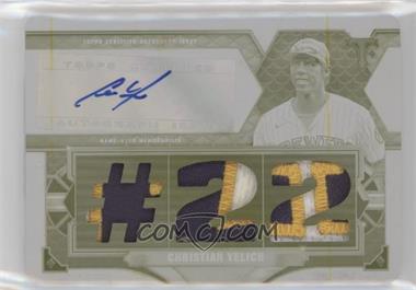 2022 Topps Triple Threads - Triple Threads Autograph Relics - Printing Plate Yellow #TTAR-CY2 - Christian Yelich /1
