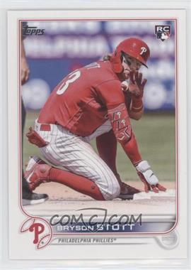 2022 Topps Update Series - [Base] #US224.2 - SP - Image Variation - Bryson Stott (On Base in Red Jersey)